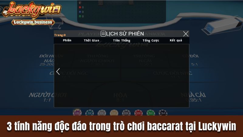 3 tính năng độc đáo trong trò chơi Baccarat tại Luckywin