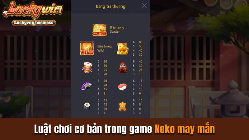 Luật chơi cơ bản trong game Neko May Mắn