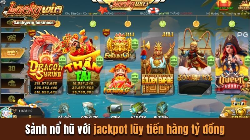 Sảnh nổ hũ với jackpot lũy tiến hàng tỷ đồng